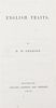 (DICKENS, CHARLES) EMERSON, RALPH WALDO. English Traits. Boston, 1856. First edition. Charles Dickens' copy.