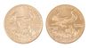 * Two 2006 $50 Gold Eagle Coins.