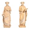 A Pair of Classical Style Statues Depicting Grecian Muses Height of statue 62, with base 78 1/2 inches.