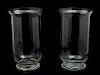 A Pair of Hurricane Glass Vases Height 20 inches.