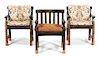 A Set of Eight Mizner Style Painted Armchairs Height 32 1/4 x width 23 x depth 19 inches.