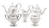 An American Silver Coffee and Tea Set, Samuel Kirk & Son, 20th Century, comprising a teapot, coffee pot, creamer, covered sugar
