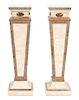 Four Italian Marble and Stone Veneered Pedestals Height 44 1/4 x width 13 x depth 13 inches.