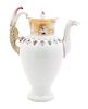A Russian Popov Porcelain Coffee Pot Height 10 1/2 inches.