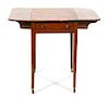 A George III Style Mahogany Pembroke Table Height 28 x width 34 1/4 x depth 29 1/2 inches.