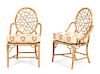 A Set of Six MacGuire Cracked Ice Dining Chairs Height 37 inches.