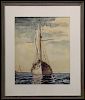 George Beline (1887 - 1971) Nautical Watercolor