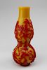 Chinese Peking Glass Overlay Cameo Style Bottle