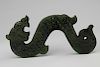 Chinese Spinach Green Jade Archaistic Style Dragon
