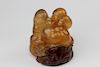 Antique Chinese Carved Agate Group of Boys