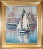 Signed, Impressionist Painting of Stockholm Harbor