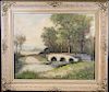 Duncan, Signed Painting of a Bridge over a Stream