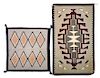 Two Gray Diamond Motif Navajo Rugs Largest: 48 x 28 inches
