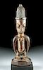 Early 20th C. Yoruba Wood Ibeji Figure w/ Bead Strand