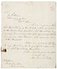 POLK, Sarah Childress (1803-1891), First Lady. Autograph letter signed ("Mrs James K. Polk"), Polk Place, Nashville, TN. 1856.