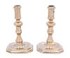 A Pair of William & Mary Brass Candlesticks