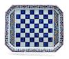 A Continental Majolica Checkerboard Tray