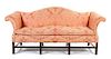 George III Style Mahogany Camelback Sofa