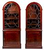 A Near Pair of American Mahogany Bookcases Height of larger 89 x width 33 x depth 14 1/2 inches.