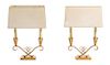 A Pair of Art Deco Style Gilt-Metal Lamps