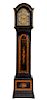 A Charles II Style Ebonized and Marquetry Decorated Tall Case Clock Height 90 inches.