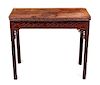 A George III Mahogany Games Table Height 29 x width 34 x depth 17 inches.