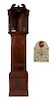 A George III Mahogany Tall Case Clock Height 82 x width 20 1/4 x depth 8 1/2 inches.