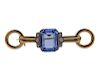 Retro 18K Gold Diamond Spinel Brooch Pin