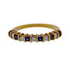 18k Gold Diamond Sapphire Half Band Ring 