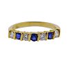 18k Gold Diamond sapphire Half Band Ring 