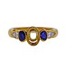 18k Gold Diamond Sapphire Engagement Ring Setting 
