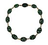 Art Deco Carved Jade 14k Gold Necklace 