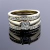 14k Gold Diamond Engagement Wedding Ring Set 