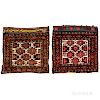 Pair of Complete Veramin Bags, Iran, c. 1900, 2 ft. x 2 ft.   Provenance:  The Cadle Collection.