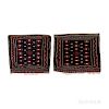 Pair of Sistan Baluch Bagfaces, eastern Iran, c. 1900, 2 ft. 4 in. x 2 ft. each.   Provenance:  The Cadle Collection.