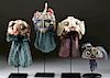 Lot of 4 Chinese Late Qing Silk Animal Face Hats