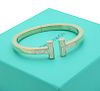 TIFFANY and Co 18k Yellow Gold T Square Diamond