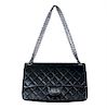 CHANEL Black Aged Calfskin Quilted 2.55 Reissue 226