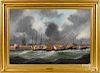 Edouard Adam (French 1847-1929) harbor scene