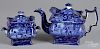 Two pieces of Staffordshire historical blue Mount Vernon porcelain