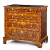 George I oyster veneer chest of drawers