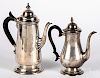 Two sterling silver coffee pots