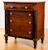 Empire cherry and tiger maple chest of drawers