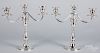 Pair of sterling silver weighted candelabra