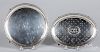 Two sterling silver salvers