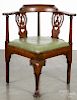 George II oak corner chair