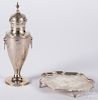 English sterling silver waiter and caster