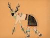 20th century American Indian Artist, (Deer Dancer)