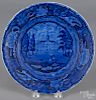 Historical blue Staffordshire Transylvania University Lexington plate, 19th c., 9'' dia.