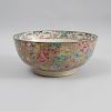 Large Chinese Export Porcelain Famille Rose Punch Bowl